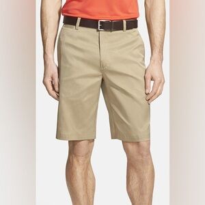 Nike Men Flat Front Golf  Tan Shorts 38